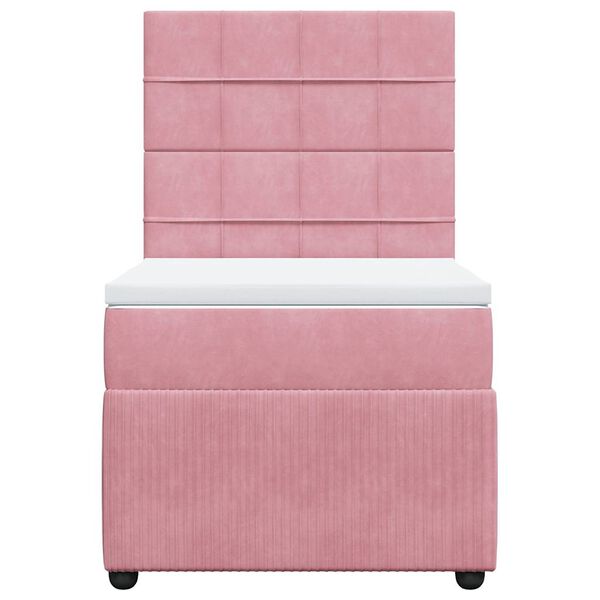 vidaXL Boxspringbett mit Matratze Rosa 90x190 cm Samt
