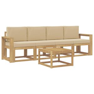 vidaXL Outdoor-Sofagarnitur 5 stk. Wei&szlig; und Beige