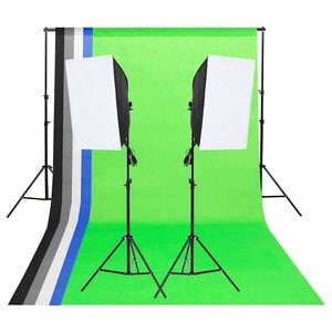 vidaXL Fotostudio-Beleuchtung-Set mit Hintergr&uuml;nden und Softboxen