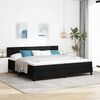 vidaXL Boxspringbett mit Matratze Schwarz 200 x 200 cm Stoff