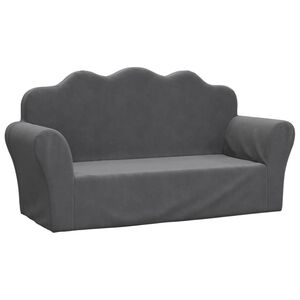 vidaXL Kindersofa 2-Sitzer Anthrazit Weich Pl&uuml;sch