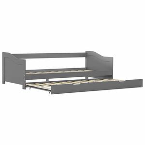 vidaXL Ausziehsofa Bettgestell Grau Kiefernholz 90&times;200 cm