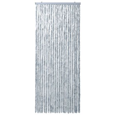 vidaXL Insektenschutz-Vorhang Weiß und Grau 90x220 cm Chenille