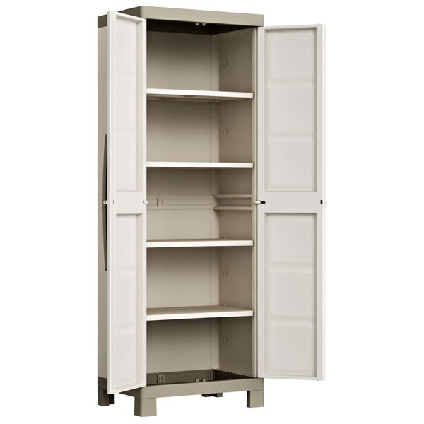 Keter Lagerschrank mit Einlegeb&ouml;den Excellence Beige und Taupe 182 cm