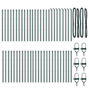 vidaXL Zaunpfosten 52 pcs Gr&uuml;n 3,2 x 3,2 x 100 cm