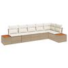 vidaXL Gartensofa-set 6 Stk. Beige Poly Rattan