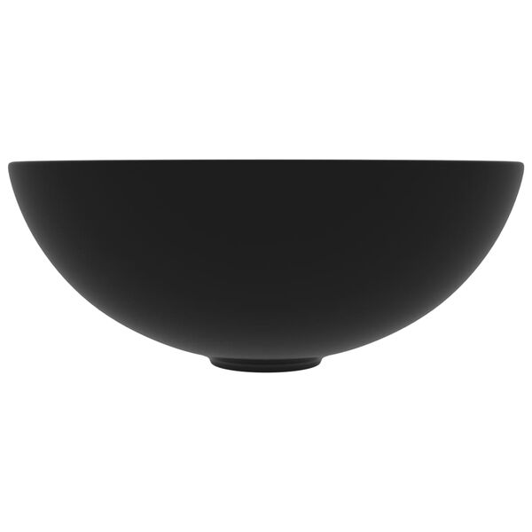 vidaXL Waschbecken Keramik Matt-Schwarz Rund