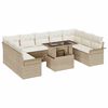 vidaXL Sofa Set 10 Stk. Beige Poly-Rattan