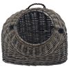 vidaXL Katzen-Transportkorb Grau 60x45x45 cm Nat&uuml;rliche Weide