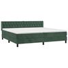 vidaXL Boxspringbett mit Matratze Dunkelgr&uuml;n 200x200 cm Samt