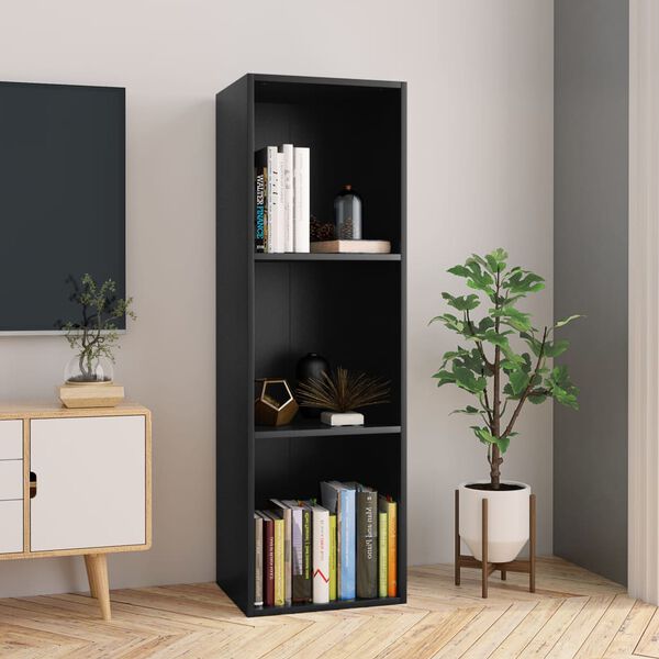 vidaXL Bücherregal/TV-Schrank Schwarz 36x30x114 cm Holzwerkstoff