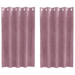 vidaXL Verdunkelungsvorh&auml;nge 2 pcs Dunkelrosa 140 x 140 cm Samt