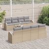 vidaXL Garten-Sofa-Set mit Kissen mit Speicher 9 pcs Beige und Grau