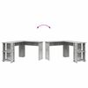 vidaXL Eck-Schreibtisch Beton Grau 140 x 113,5 x 75 cm Holzwerkstoff
