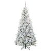 vidaXL K&uuml;nstlicher klappbarer Weihnachtsbaum Wei&szlig; 210 cm PE und PVC