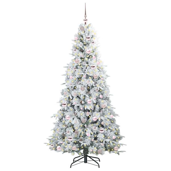 vidaXL K&uuml;nstlicher klappbarer Weihnachtsbaum Wei&szlig; 210 cm PE und PVC
