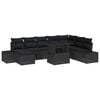 vidaXL Gartensofa-set 9 stk. Schwarz Poly-Rattan