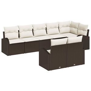 vidaXL Gartensofa-set 8 Stk. 8-Sitzanzahl Poly-Rattan