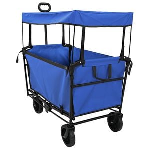 vidaXL Faltbarer Einkaufswagen mit Bremsen Schwarz 105 x 56,5 x 116 cm