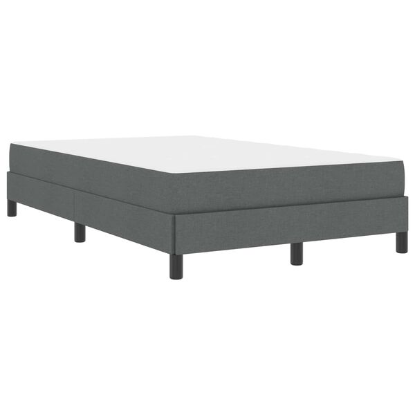 vidaXL Boxspringbett mit Matratze Dunkelgrau 120 x 200 cm Stoff
