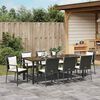 vidaXL Garten Essgruppe mit Kissen 9 pcs Schwarz Poly-Rattan