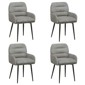 vidaXL Esszimmerst&uuml;hle 4 pcs Samt Hellgrau 59 x 59,5 x 90 cm