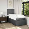 vidaXL Boxspringbett mit Matratze Dunkelgrau 90x200 cm Stoff