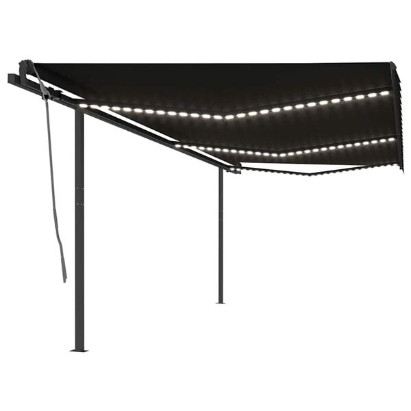 vidaXL Automatische Markise mit LED & Windsensor 6x3 m Anthrazit