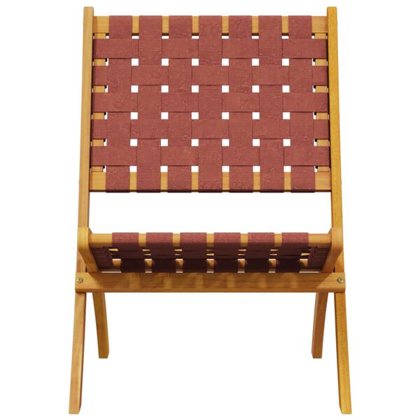 vidaXL Gartenst&uuml;hle 2 Stk. Klappbar Rot Massivholz Akazie & Stoff
