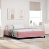 vidaXL Boxspringbett mit Matratze Rosa 180 x 210 cm Stoff