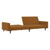 vidaXL Schlafsofa 2-Sitzer mit Fu&szlig;hocker Braun Samt