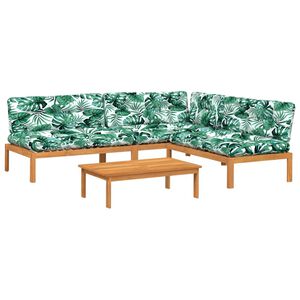 vidaXL 4-tlg. Garten-Sofagarnitur aus Paletten mit Kissen Akazienholz