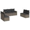 vidaXL 7-tlg. Garten-Sofagarnitur mit Kissen Grau Poly Rattan