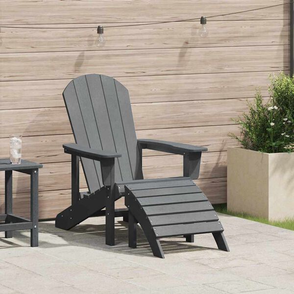 vidaXL Adirondack-Stuhl Hellgrau 82 x 74 x 92 cm HDPE