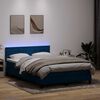 vidaXL Boxspringbett mit Matratze & LED Dunkelblau 140x210 cm Samt