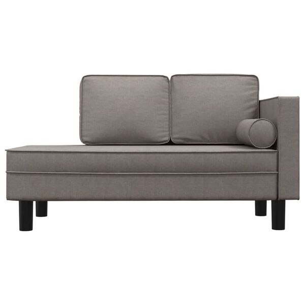 vidaXL Chaiselongue mit Kissen und Nackenrolle Taupe Stoff