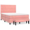 vidaXL Boxspringbett mit Matratze Rosa 140x190 cm Samt