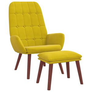 vidaXL Relaxsessel mit Hocker Gelb Samt