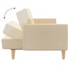 vidaXL Schlafsofa 2-Sitzer mit Fußhocker Creme Stoff