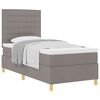 vidaXL Boxspringbett mit Matratze mit Kopfteil Taupe 80 x 200 cm Stoff