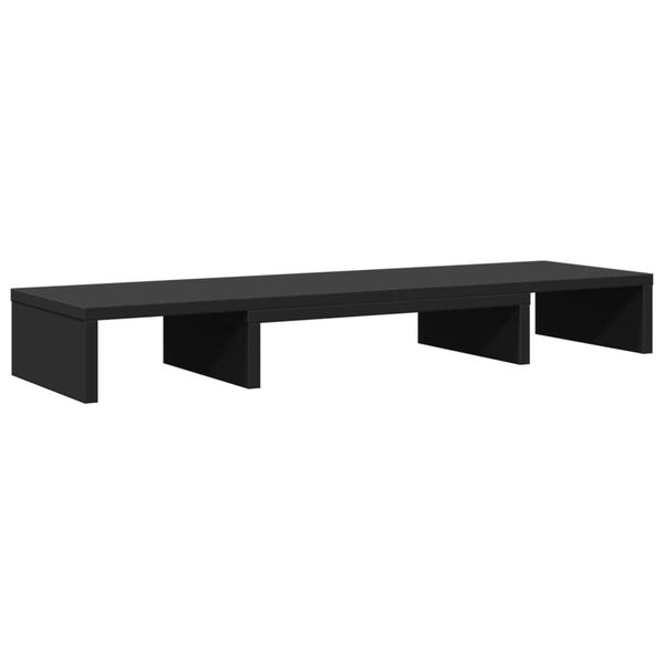 vidaXL Monitorst&auml;nder Verstellbar Schwarz 80x24x10,5 cm Holzwerkstoff