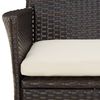 vidaXL 5-tlg. Garten-Bistro-Set mit Kissen Braun Poly Rattan