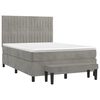 vidaXL Boxspringbett mit Matratze Hellgrau 140x200 cm Samt