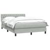 vidaXL Boxspringbett mit Matratze Hellgrau 160x210 cm Samt