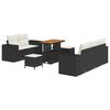 vidaXL Gartensofa-set mit Kissen 8 pcs Schwarz und Creme Poly Rattan