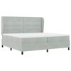 vidaXL Boxspringbett mit Matratze Hellgrau 200 x 200 cm Polyester