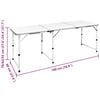 vidaXL Klappbarer Campingtisch mit 4 Hocker H&ouml;henverstellbar 180x60 cm