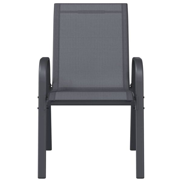 vidaXL Stapelbare Gartenst&uuml;hle 6 Stk. Grau Textilene
