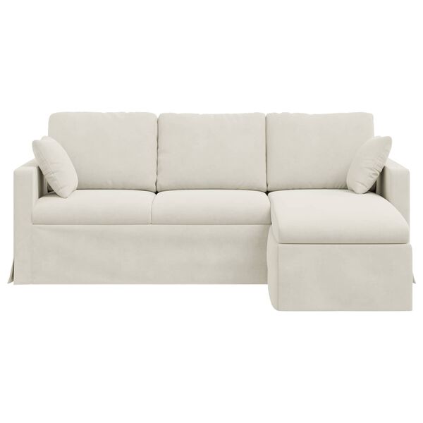 vidaXL Sofa Creme 198 x 134 x 80 cm Samt