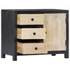 vidaXL Beistellschrank Handgeschnitzt Grau 75x35x60cm Massivholz Mango